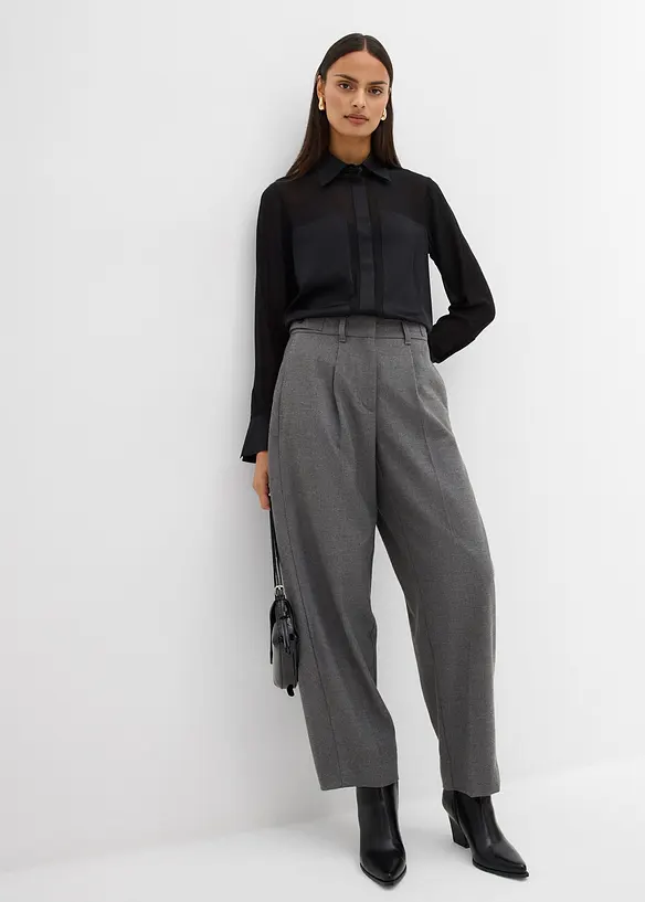 Camicia con inserto di satin, bonprix