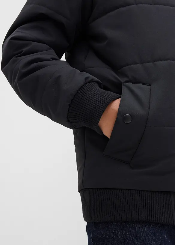 Giacca trapuntata invernale stile bomber con cappuccio, bonprix