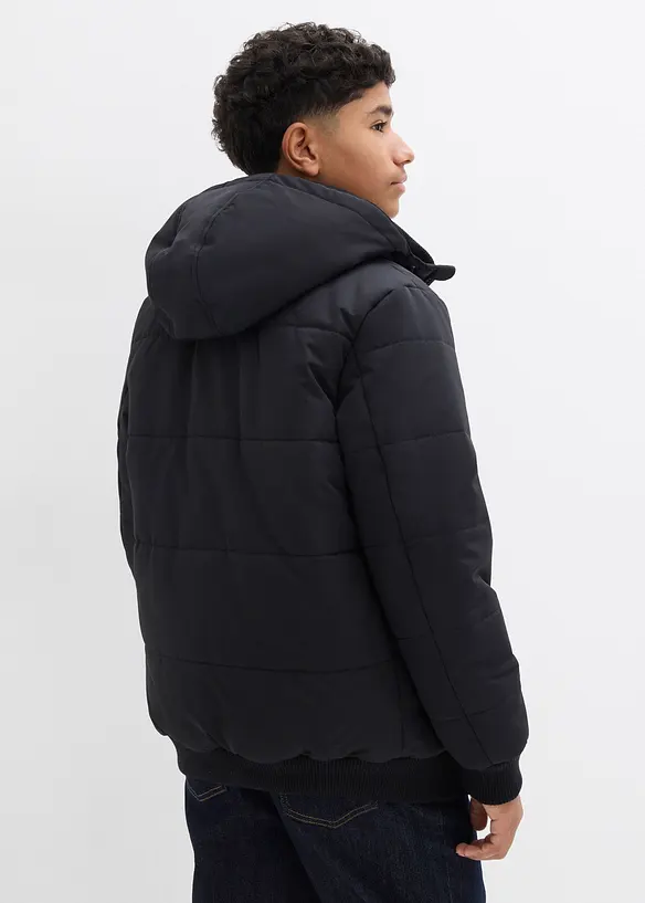 Giacca trapuntata invernale stile bomber con cappuccio, bonprix