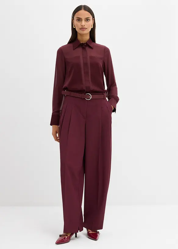 Camicia con inserto di satin, bonprix