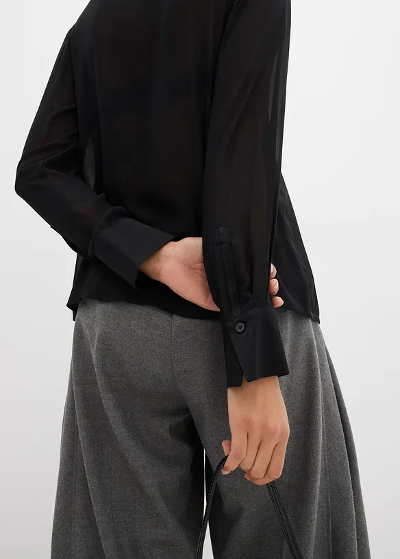 Camicia con inserto di satin, bonprix