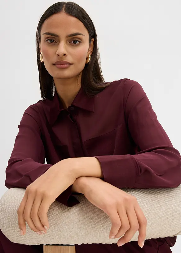 Camicia con inserto di satin, bonprix