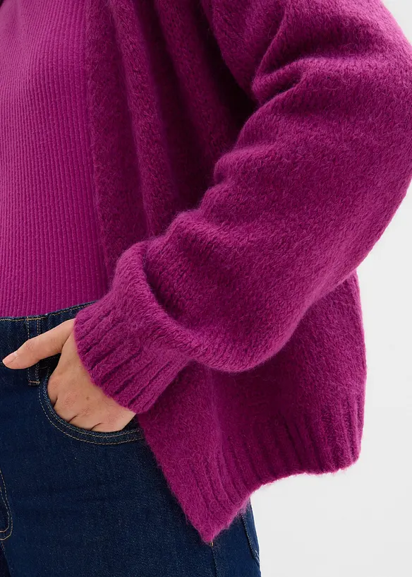 Cardigan oversize corto in filato grosso, bonprix