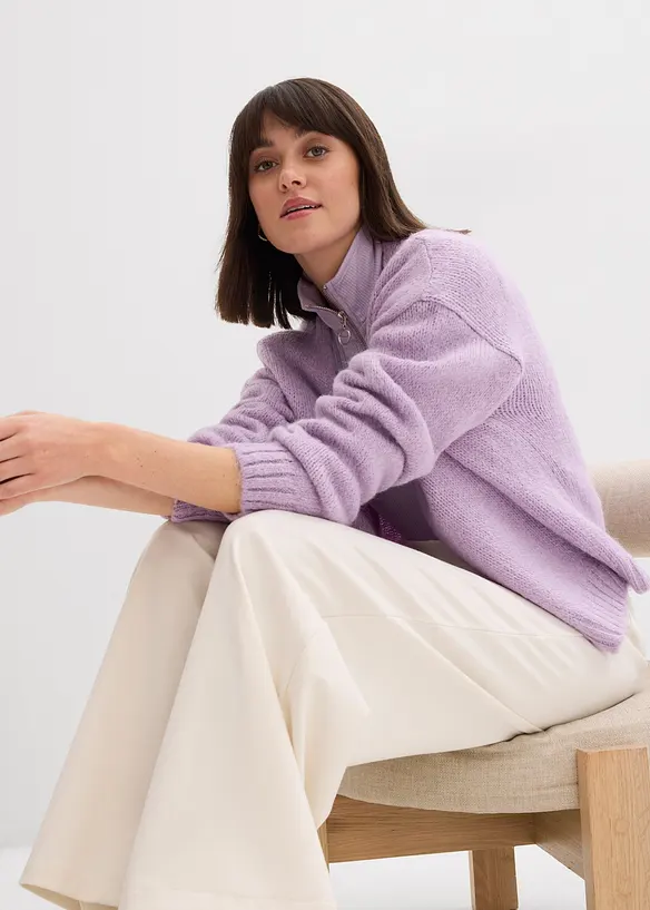 Cardigan oversize corto in filato grosso, bonprix