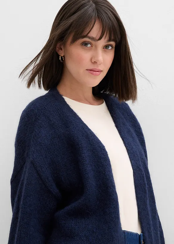 Cardigan oversize corto in filato grosso, bonprix