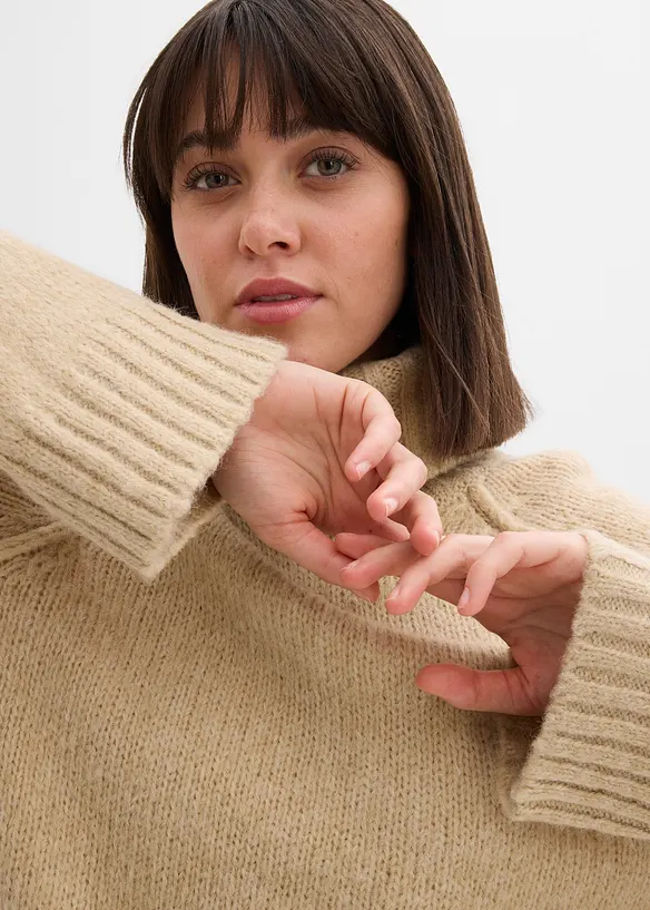 Maglione oversize a maglia grossa, bonprix