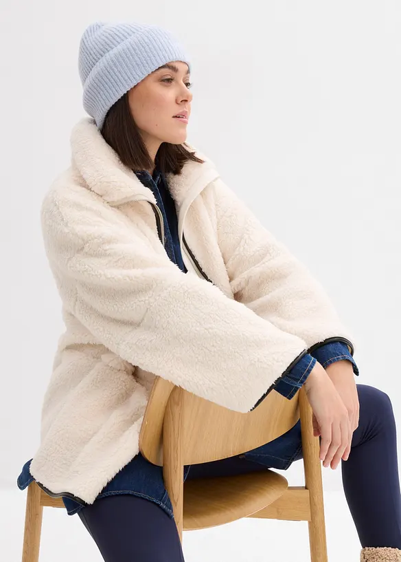 Giacca oversize in pile teddy, bonprix