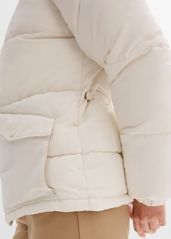 Giacca trapuntata con collo in teddy, bonprix