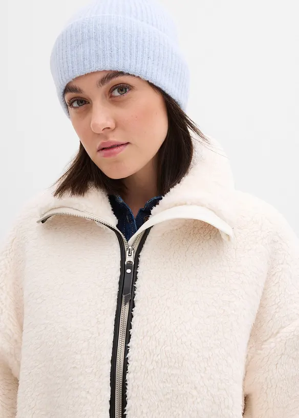 Giacca oversize in pile teddy, bonprix