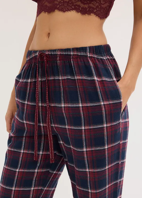 Pantaloni pigiama lunghi in flanella con sacchetto regalo, bonprix