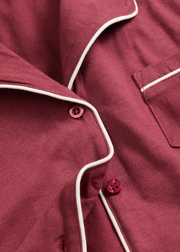 Pigiama in puro cotone con abbottonatura, bonprix