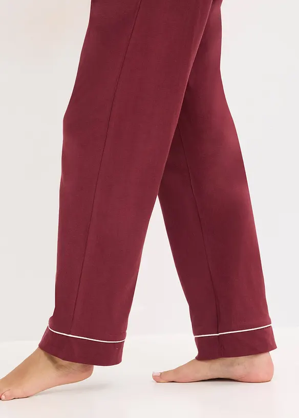 Pigiama in puro cotone con abbottonatura, bonprix