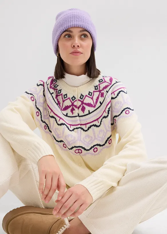 Cardigan norvegese oversize, bonprix