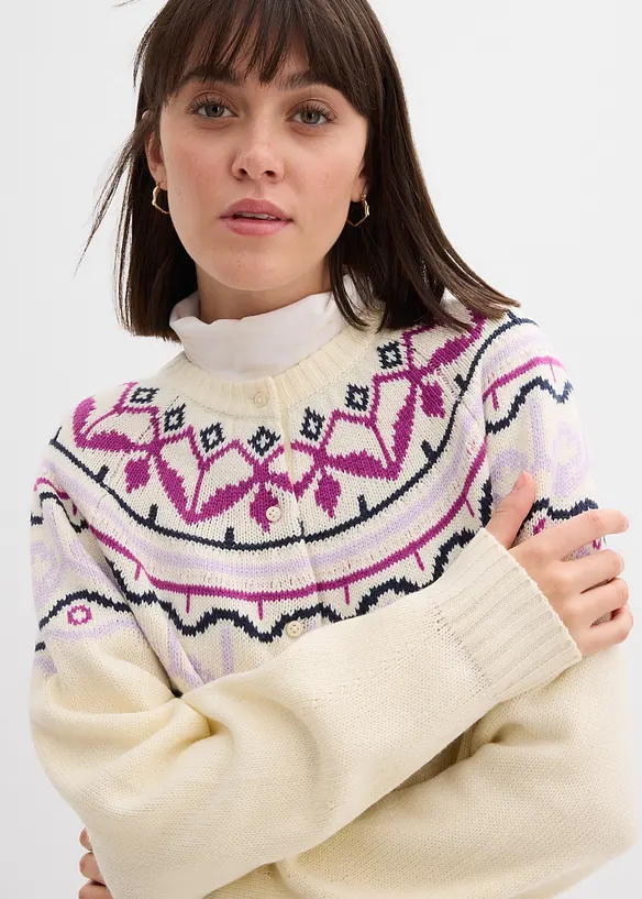 Cardigan norvegese oversize, bonprix