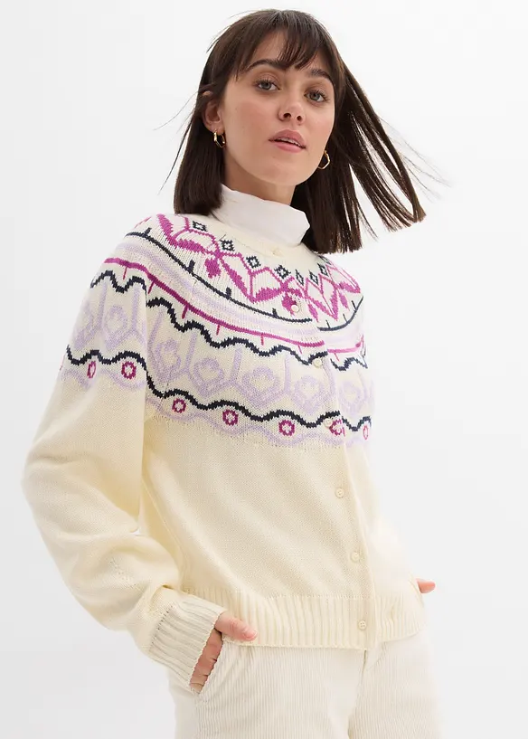 Cardigan norvegese oversize, bonprix