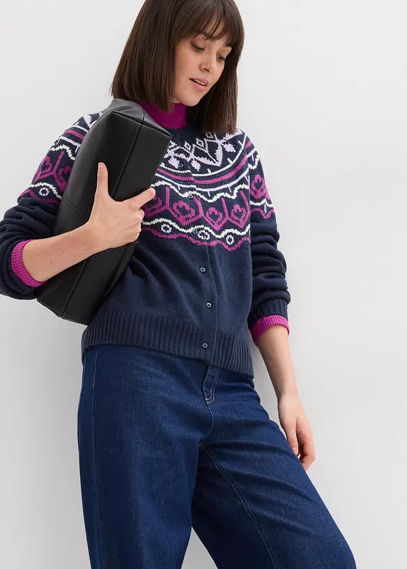 Cardigan norvegese oversize, bonprix