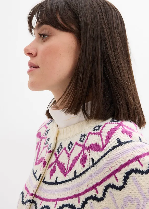 Cardigan norvegese oversize, bonprix