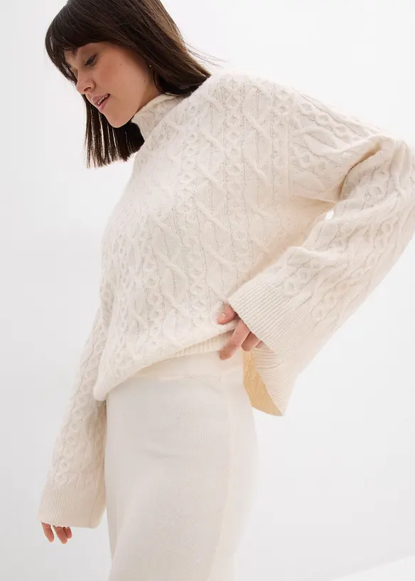 Gonna midi in misto viscosa morbido, bonprix