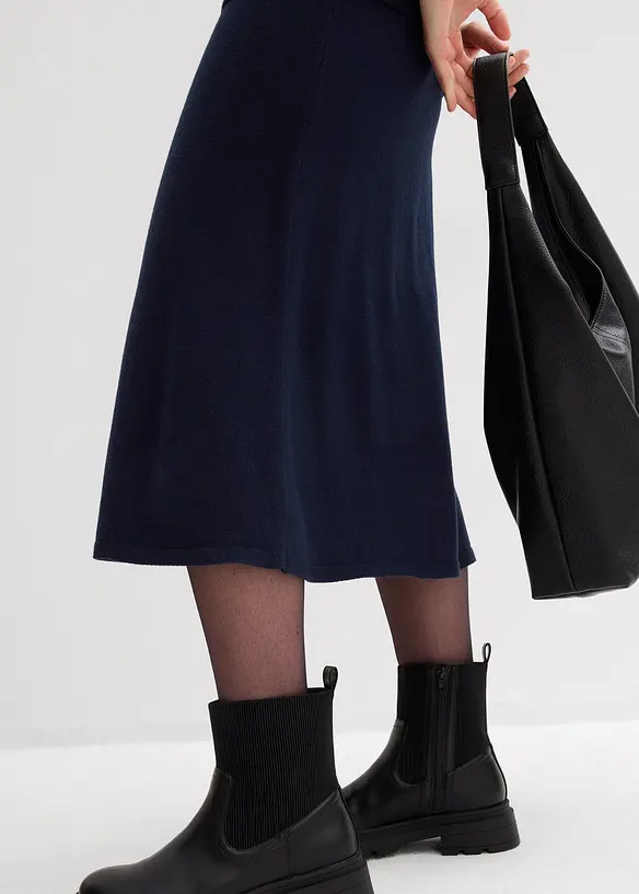 Gonna midi in misto viscosa morbido, bonprix