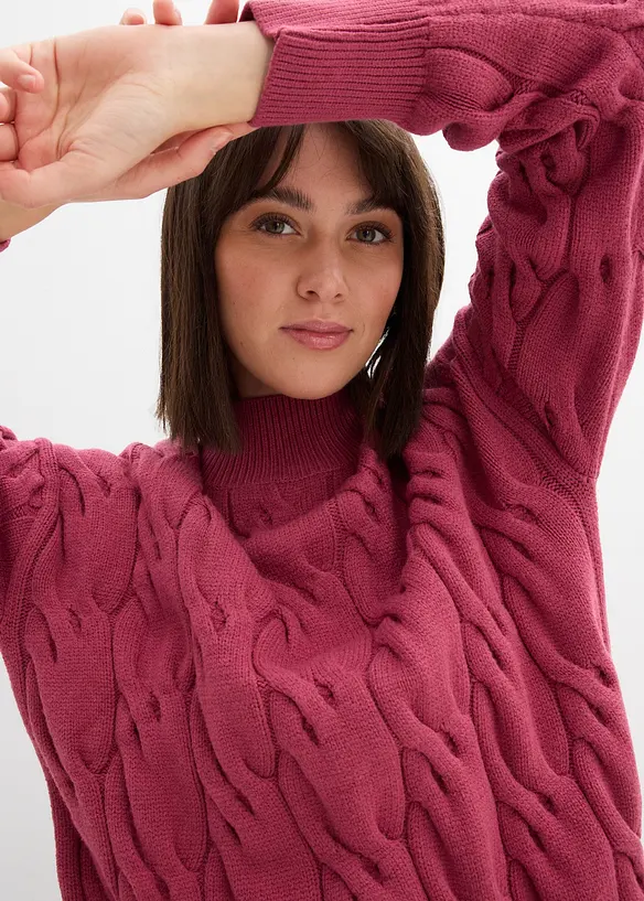 Maglione oversize in misto viscosa morbido, bonprix