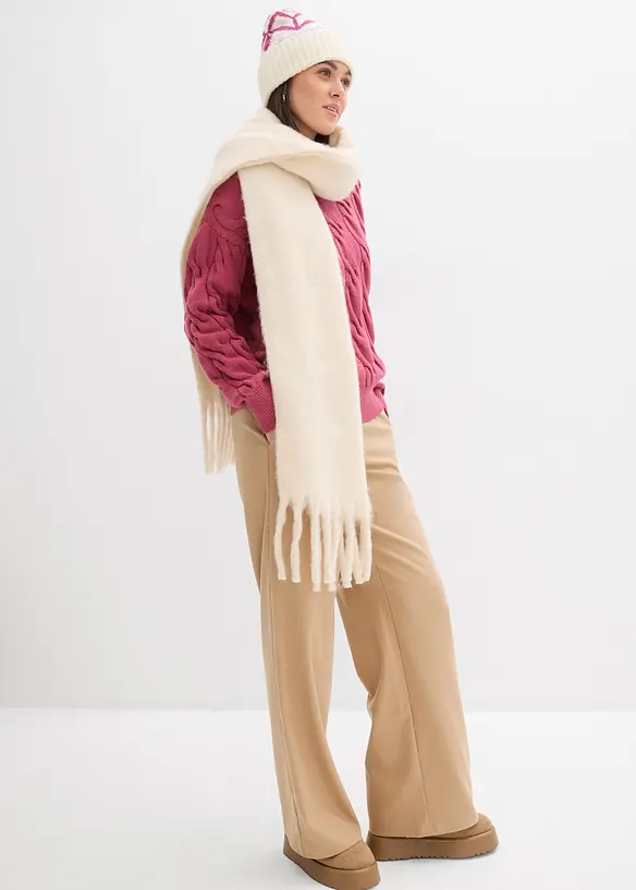 Maglione oversize in misto viscosa morbido, bonprix