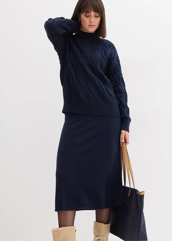 Maglione oversize in misto viscosa morbido, bonprix