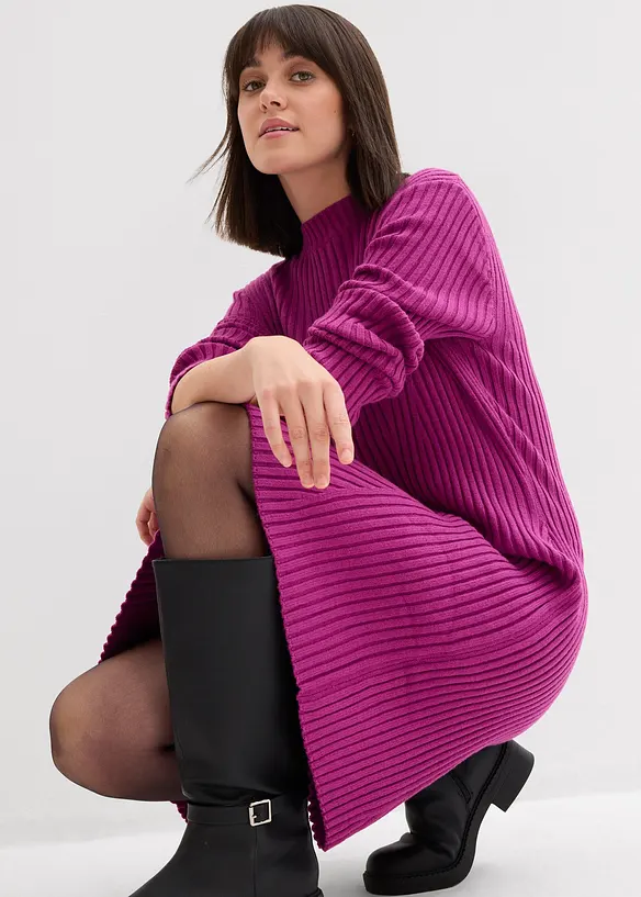 Abito midi in morbida maglia di misto viscosa, bonprix