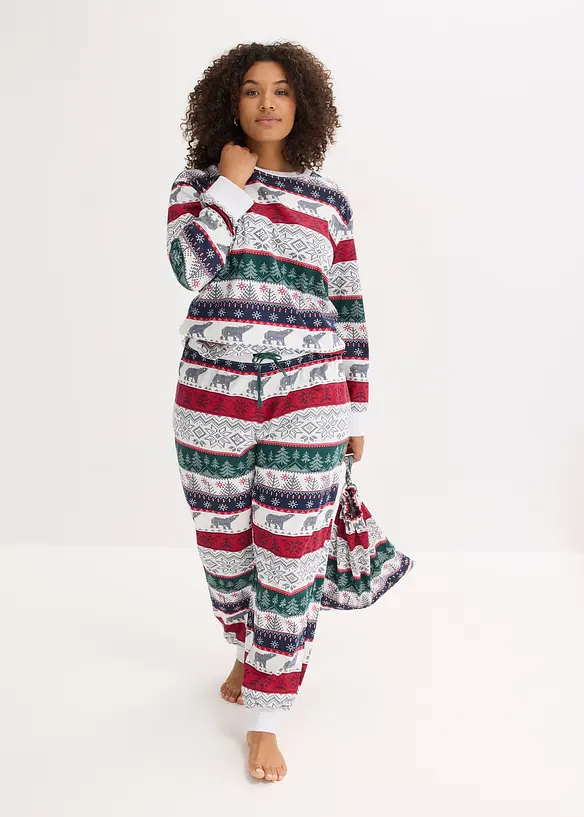 Pigiama in morbido cotone con sacchetto regalo, bonprix