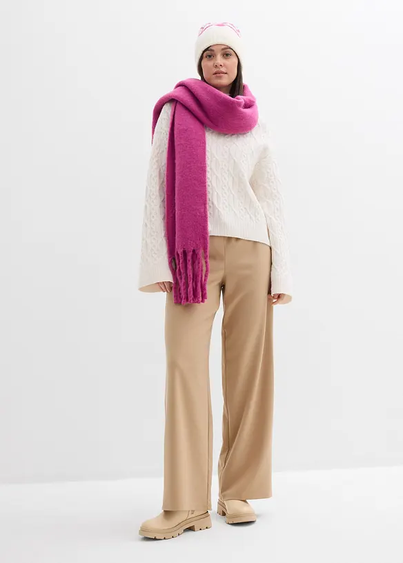 Pantaloni effetto lana con elastico in vita, bonprix