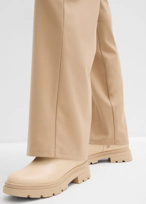Pantaloni effetto lana con elastico in vita, bonprix