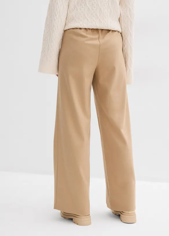 Pantaloni effetto lana con elastico in vita, bonprix