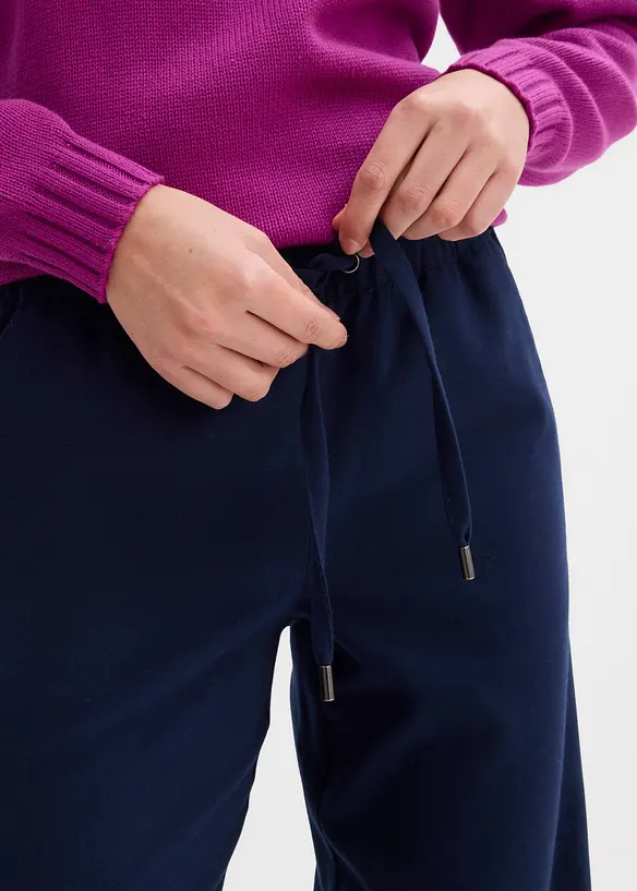 Pantaloni effetto lana con elastico in vita, bonprix