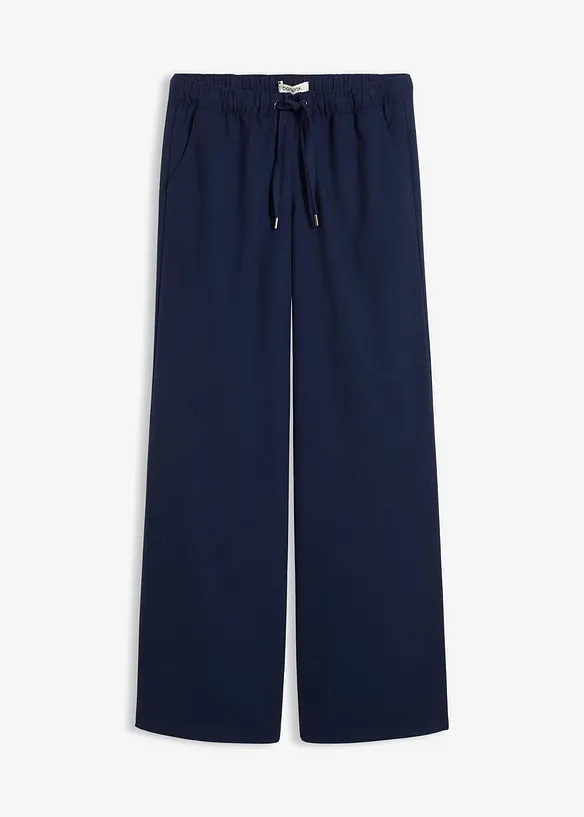 Pantaloni effetto lana con elastico in vita, bonprix
