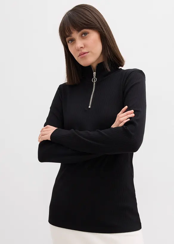 Maglia a costine in misto viscosa morbido, bonprix