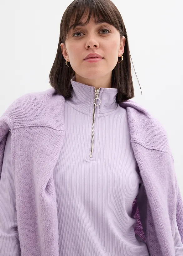 Maglia a costine in misto viscosa morbido, bonprix