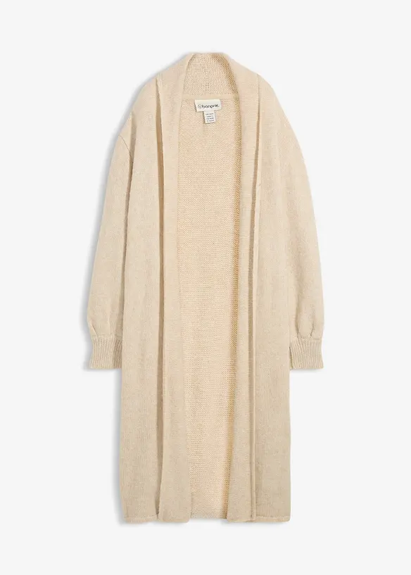 Maxi cardigan con effetto peloso, bonprix