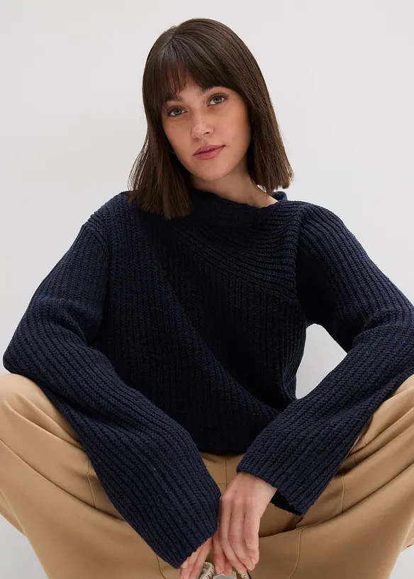 Maglione oversize a coste, bonprix