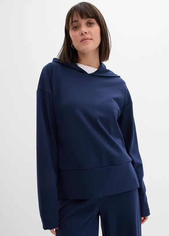 Felpa con cappuccio in morbido punto di Roma, bonprix