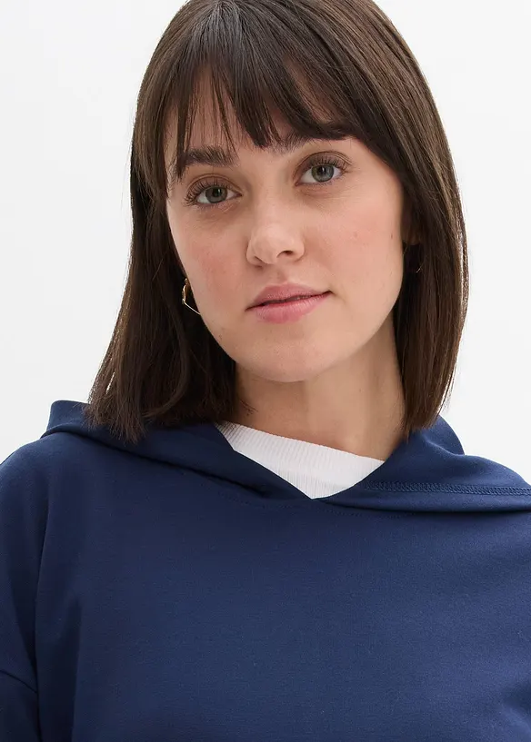 Felpa con cappuccio in morbido punto di Roma, bonprix