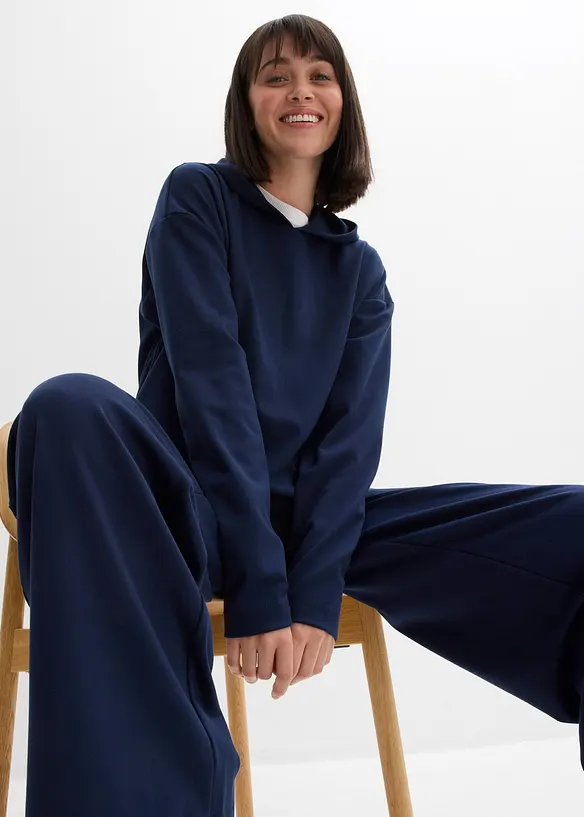 Felpa con cappuccio in morbido punto di Roma, bonprix