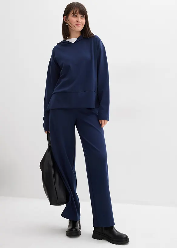 Pantaloni larghi in morbido punto di Roma, bonprix