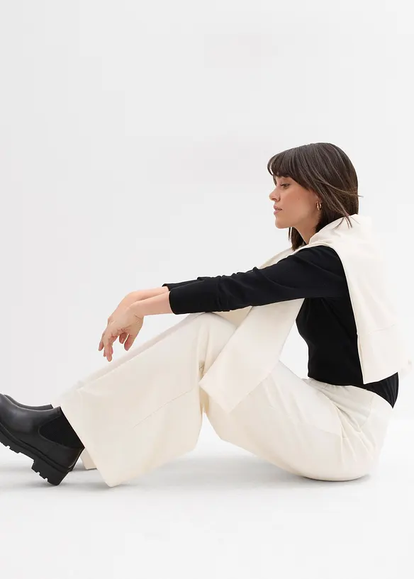 Pantaloni larghi in morbido punto di Roma, bonprix