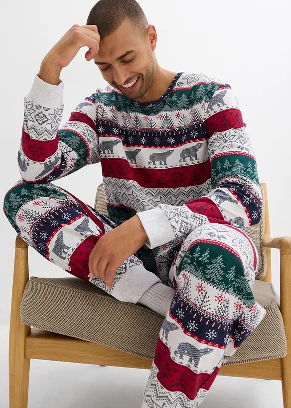 Pigiama in puro cotone con sacchetto regalo, bonprix