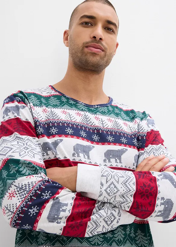 Pigiama in puro cotone con sacchetto regalo, bonprix