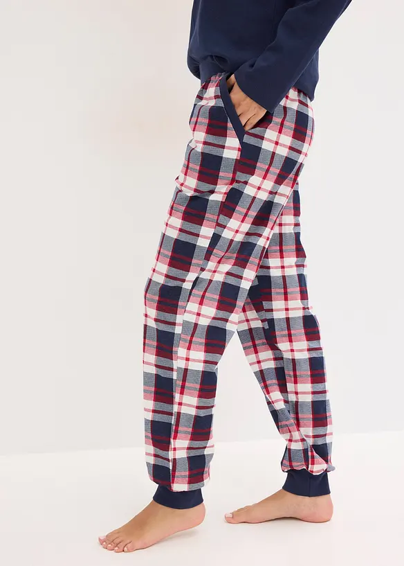 Pigiama con maglia a costine e bottoncini, bonprix