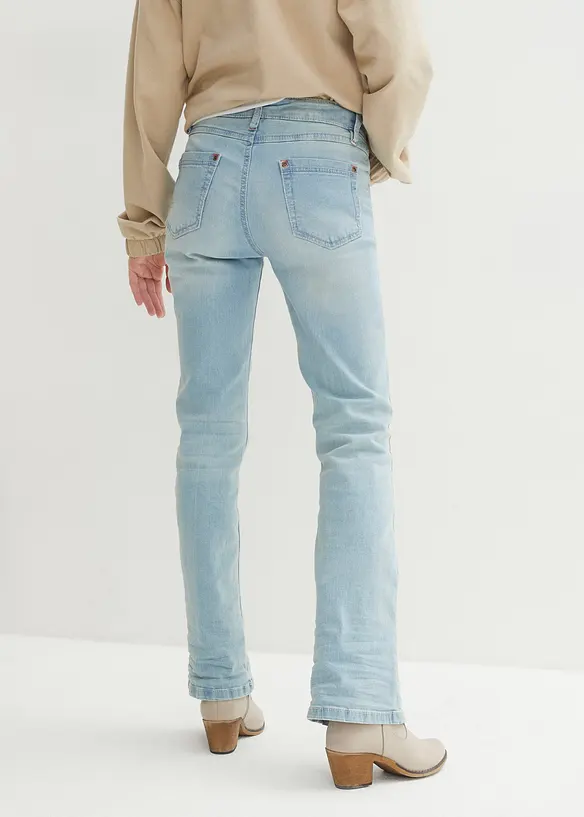 Jeans bootcut elasticizzati, vita media, bonprix