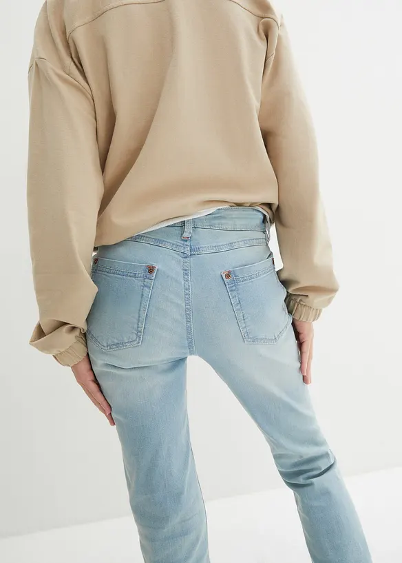 Jeans bootcut elasticizzati, vita media, bonprix