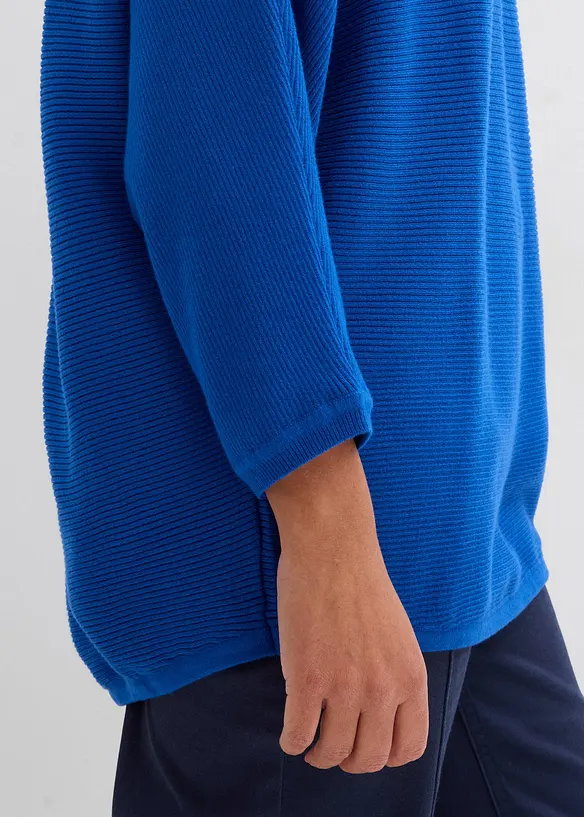 Maglione oversize a costine in misto viscosa, bonprix