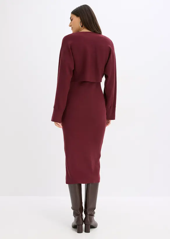 Abito in maglia e maglione abbinato (set 2 pezzi), bonprix