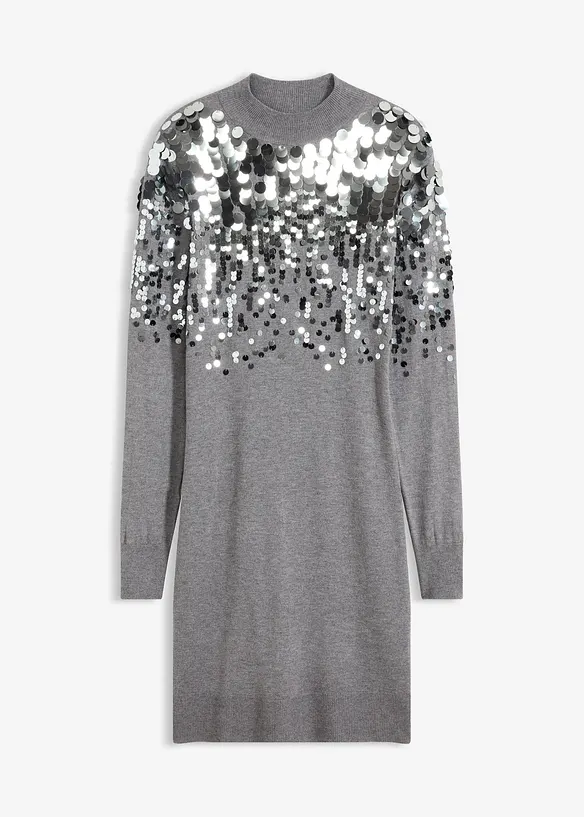 Abito in maglia con paillettes, bonprix